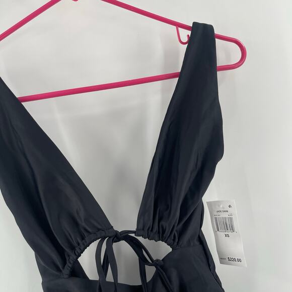 JADE SWIM Swimsuit Size Extra Small Cava One Piece Black NWT Cutout Beach - Picture 9 of 14